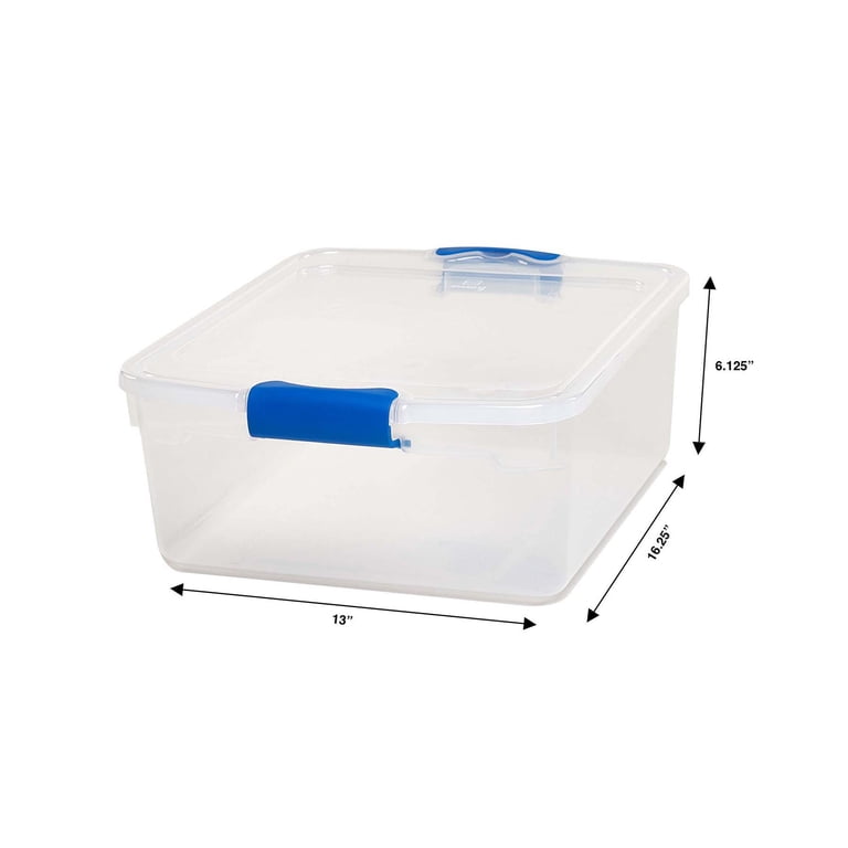 Homz 15.5 Qt Plastic Stackable Storage Bins, Clear Box for Stacking (4 Pack