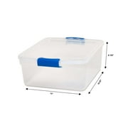 Homz 15.5 Qt Plastic Stackable Storage Containers with Lids, Clear (4 Pack)