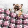 thumbnail image 3 of Pofeuu Heart Plaid Print Puppy Blanket,Dog Blankets,Pet Blanket Cozy Cat Blankets for Indoor Cats, Fuzzy Pet Blanket for Kitten Doggy Dog Blankets-, 3 of 8