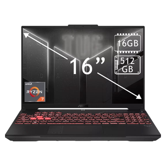 Laptop Asus TUF Gaming 16" Ryzen 7 16GB 512GB Gris Oscuro FA607NUQ-WS73