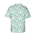 thumbnail image 3 of Balery Daisy Floral A Print Men's Hawaiian Shirts Short Sleeve Beach Shirt Relaxed Fit Vacation Button Down Shirts-3X-Large, 3 of 9