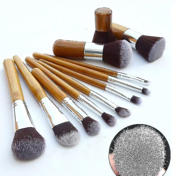 Brocha de maquillaje de bambú Poste de bambú Maquillaje Traje Bru Poste de bambú con tapa de saco (