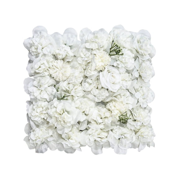 3D Flower Wall Panel - 24 PCS, 15x15 Inch Artificial Floral Wall, White Backdrop for Wedding, Party, Home Decor