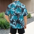 thumbnail image 5 of VBTAPA Men's Summer Beach Outfits 2 Piece Short Sleeve Shirts and Shorts Suit Hawaiian Matching Sets for Men Blue M, 5 of 6