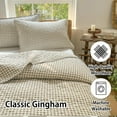 thumbnail image 2 of Tan Gingham Twin Quilt Set, Soft Pre-Washed Microfiber Taupe Plaid Twin Bedspread, Lightweight Checked Summer Quilt, Grid Bedding Coverlets for All Seasons (Includes 1 Quilt, 1 Pillow Sham), 2 of 7