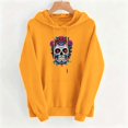 thumbnail image 4 of Molidfa Womens Rose Skull Hoodie Graphic Oversized Halloween Pullover Sweatshirt, 4 of 5
