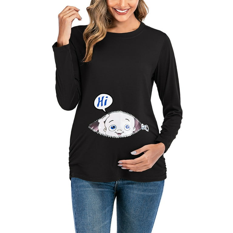 Maternity Spring and Autumn Long Sleeved T shirt Cute Cartoon Baby
