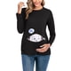 thumbnail image 2 of Camisas de Maternidad Para Mujer Blusas Estampado de Bebé Vestir Top Algodón Cuello Redondo Manga Larga Color Sólido Odeerbi ODB123400, 2 of 6