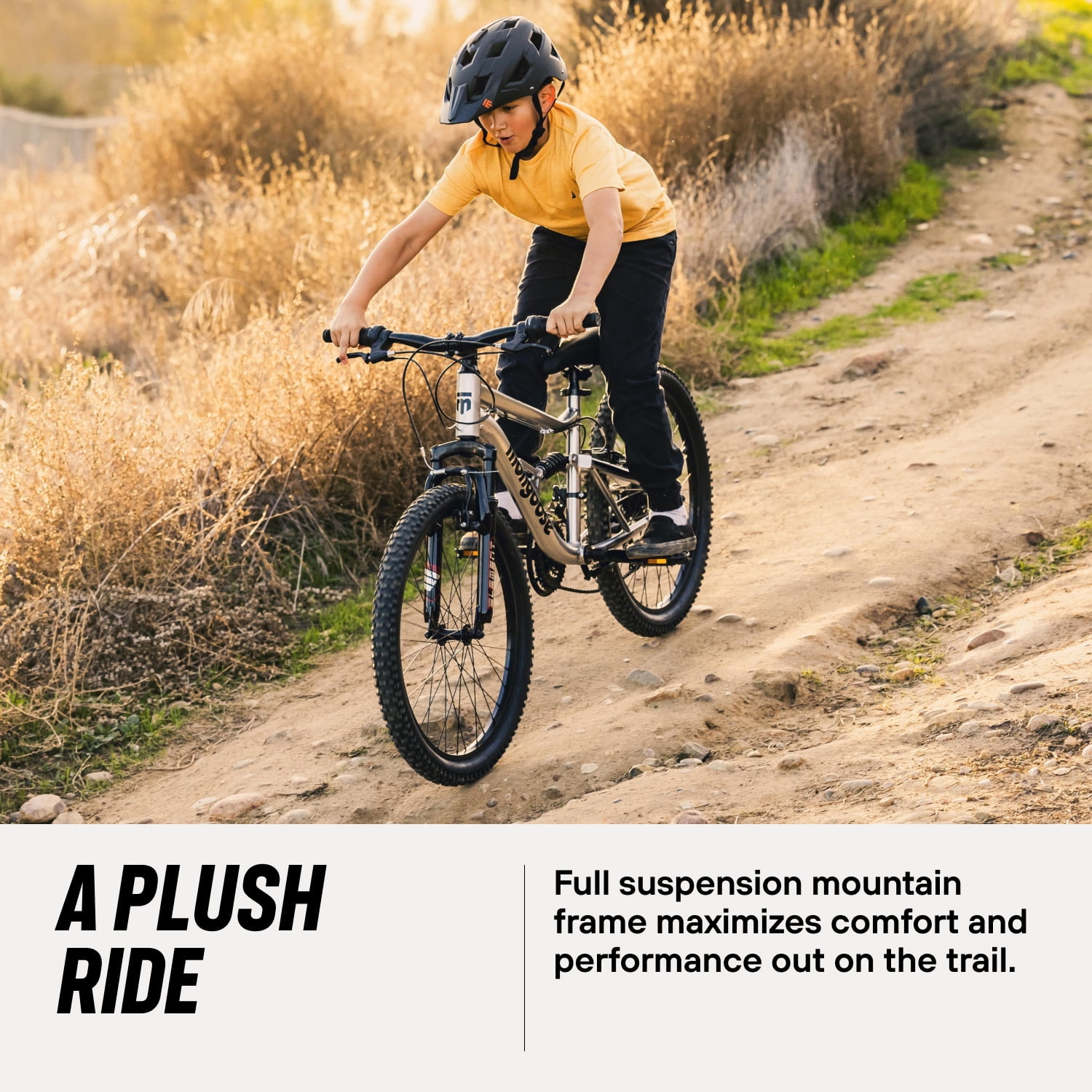 Mongoose Limestone Mountain Bike 24-inch Wheels, 21 Speeds, Silver