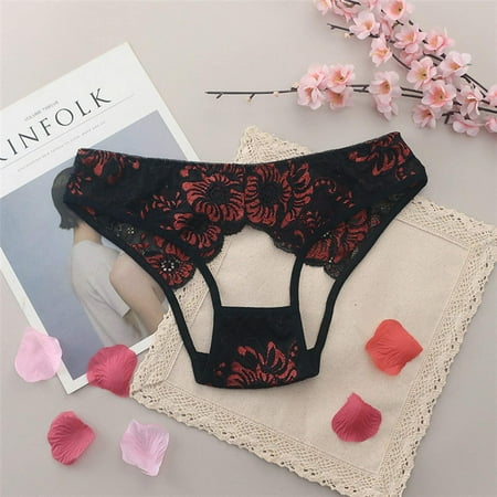 

Oalirro Underwear for Women Women Cutut Lace Underwear Briefs Panties Floral Embroidery Hollow Out Lingerie Underpants Discount Deals Savings Clearance Under 10