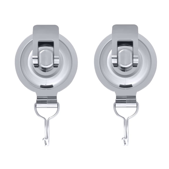 Bathroom Door Hooks,Suction Cup Hook for Showering, No Drill Required, Suitable for Bathroom Hooks for Towels, Robes, and Loofahs-2 Pack, Silvery