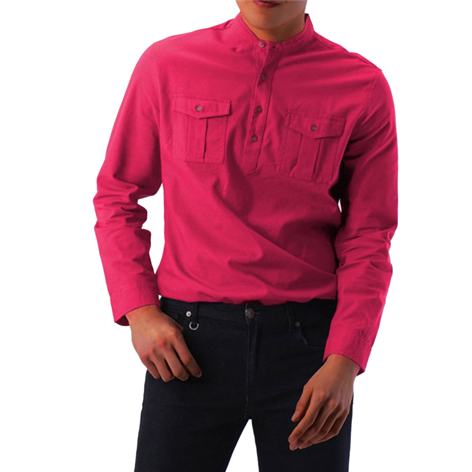 pullover shirt with collar and pocket