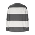 thumbnail image 4 of Women's Colorblock Sweatshirt Fall Casual Crewneck Zip Long Sleeve Shirts Loose Comfy Pullover Tops, 4 of 5