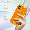 thumbnail image 4 of Case for iPhone 12, Cute Laser 3D Water Ripple Bling Glitter Wave Shape Phone case Luxury Holographic Case for Women Girls Kawaii Girly Case Silicone Protection Cover-Fluorescent Orange, 4 of 17