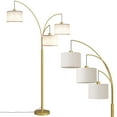 thumbnail image 5 of SUNMORY 3 Lights Gold Arc Floor Lamps for Living Room, 78" Tall Standing Lamp with Hanging Drum Shade, Modern Arc Floor Lamps with Heavy Base, Mid Century Arched Tree Floor Lamp for Bedroom, Office, 5 of 10