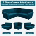thumbnail image 2 of CJC 3-Piece Velvet Recliner Sofa Covers for 7 Seat, Stretch Corner Sofa Covers, L-Shaped Sectional Couch Slipcovers, 9 Colors, 2 of 7