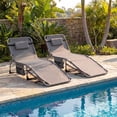 thumbnail image 2 of Costway Lot de 2 Chaises Longues Pliantes d'Extérieur à 4 Positions avec Repose-Pieds Réglable Gris, 2 of 8