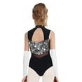 thumbnail image 7 of Aislor Gymnastic Outfits for Girls Sequins Ballet Leotard Color Block Latin Jazz Modern Dance Bodysuit with Gloves Silver 16, 7 of 7