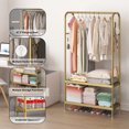 thumbnail image 6 of Clothing Racks,Portable Closet Garment Coat Rack W/ 2 Storage Shelves,Heavy Duty Metal Hanger Stand Wardrobe Free Standing for Clothing Storage, 6 of 7