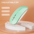 thumbnail image 4 of Ratón inalámbrico Uciefy Q5 Slim recargable de 2,4 G, color verde menta, 4 of 7