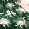 thumbnail image 3 of Green Cartoon Dinosaurs Leaves Pattern Blanket,Comfortable Soft Flannel Throw Blanket,All Season,Warm Lightweight Blankets for Sofa Bed Couch Living Room Chair,30"x40", 3 of 4