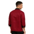 thumbnail image 2 of Lejafay Unisex Men's Chef Jacket Coat Restaurant Kitchen Hotel Home Chef Uniform Burgundy XL, 2 of 7