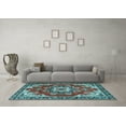 thumbnail image 3 of Ahgly Company Indoor Rectangle Medallion Light Blue Traditional Area Rugs, 7' x 9', 3 of 4