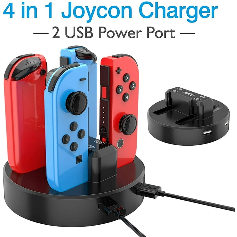 Accessoire pour manette Hobby Tech - Chargeur pour 4 manettes Nintendo  Switch Joy-Con avec LED - HobbyTech