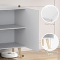 thumbnail image 6 of AVAWING Wave Fluted Cabinet with Storage, 4 Doors Sideboard Buffet, Modern Accent Cabinet, White, 6 of 7
