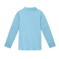 thumbnail image 5 of Knosfe Girls' Long Sleeve Polo Shirt Classic Solid Color Soft Top School Uniform Casual Wear for Kids Light Blue 110, 5 of 5
