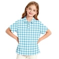thumbnail image 4 of Trgacdwlo Girls Polo Uniform Shirt Plaid Short Sleeve Boys Girls Uniform Shirts Back To School Lapel Button Teens Boys Trendy Clothes, 4 of 6