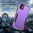 thumbnail image 5 of Entronix iPhone 11 Heavy Duty Case Shockproof And Anti-Scratch with Tempered Glass Protector, Purple, 5 of 7