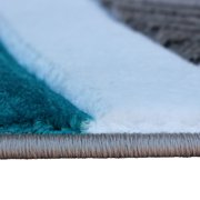 Masada Rugs High Quality Hand Carved Area Rug Modern Contemporary Turquoise White Grey Black (5 Feet 3 Inch X 5 Feet 3 Inch) Round