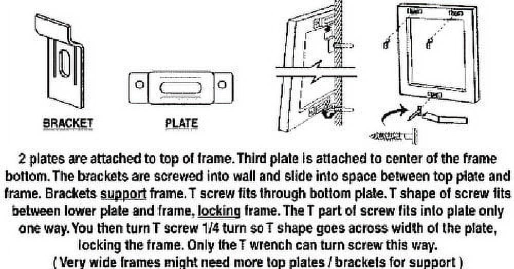 Framer Supply Complete T-Lock Security Hanger Set for Wood & Metal Frames, 25 Sets + 1 Wrench