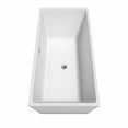 thumbnail image 3 of Sara 67 Inch Freestanding Bathtub in White with Polished Chrome Trim and Floor Mounted Faucet in Brushed Gold, 3 of 5