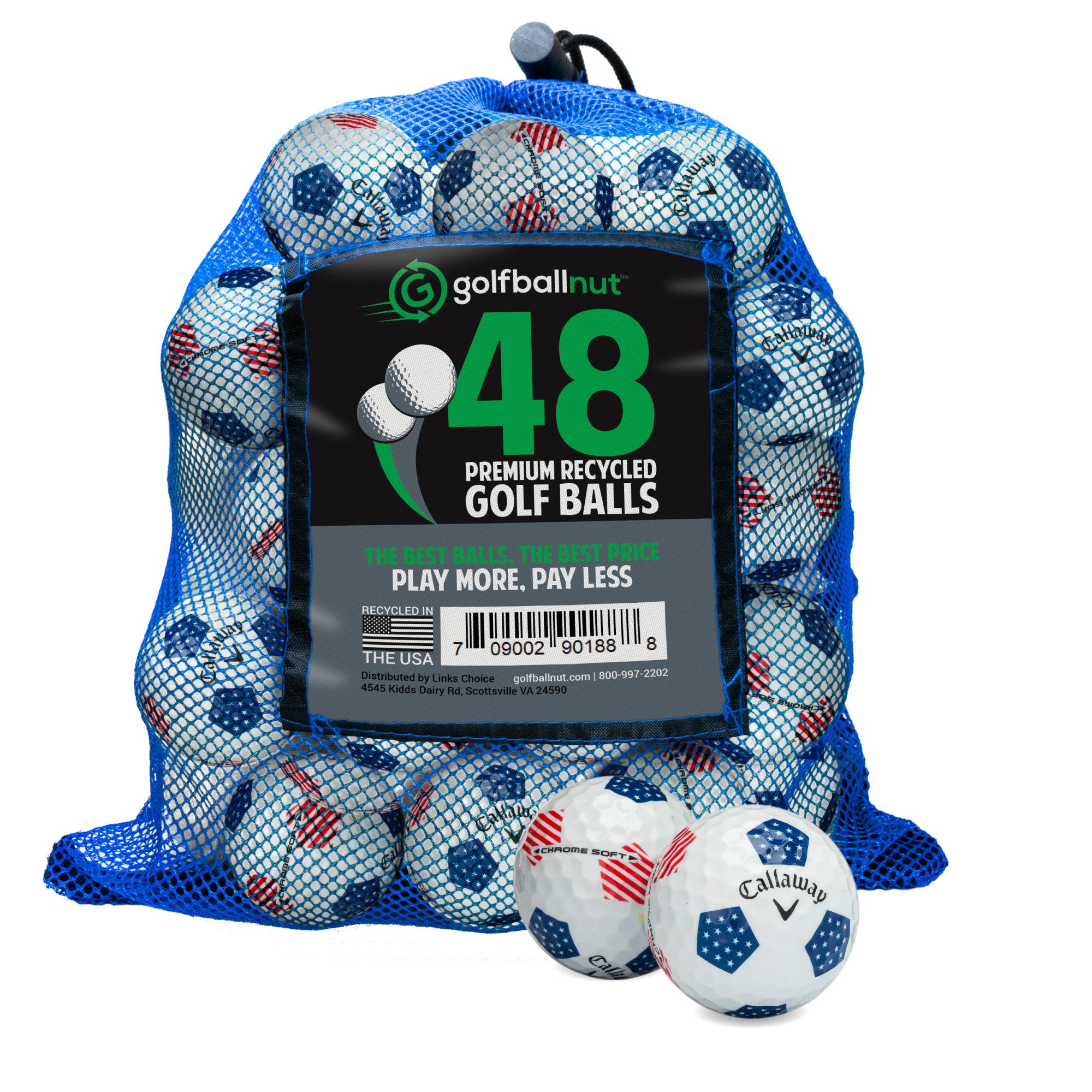 GolfBall Nut Used and Recycled For Callaway Chrome Soft USA Team Mint