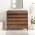 thumbnail image 2 of Sink Vanity Cabinet, Walnut, Wood, Mid Century Hotel Bedroom Bathroom, Modern Contemporary HB33344, 2 of 9