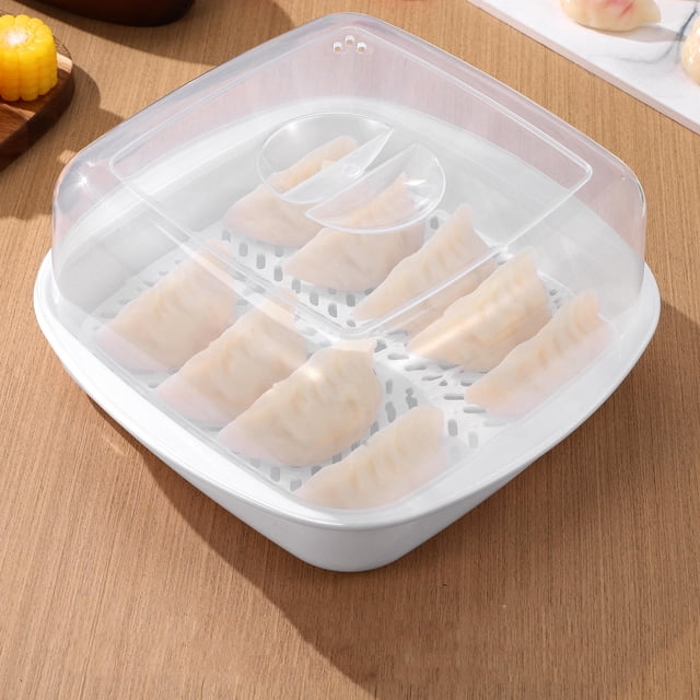 BESTYASH 1Pc Microwave Oven Steamer Basket White with Heat Resistant PP Material and Easy Clean Design