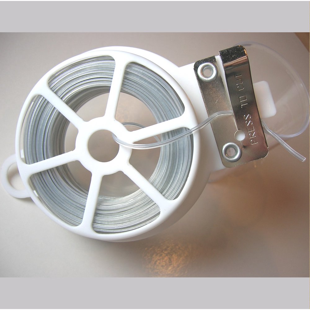 65ft (20m) CLEAR oval Plastic Twist Tie Roll with Cutter