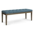 thumbnail image 1 of Waverly Banc Ottoman Capitonné de 48 Pouces de Large en Tissu Aspect Lin Bleu Denim, 1 of 7