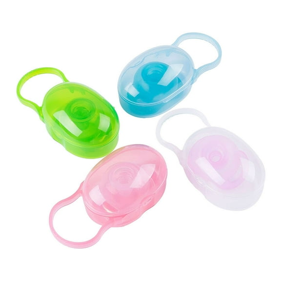Toyvian 4Pcs Transparent Pacifier Container Assorted Color Dustproof Storage for Travel