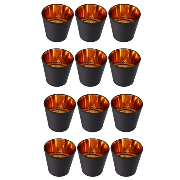 12X Black Lamp Shades with Gold Lining Clip on Light Shades Candle Chandelier Lampshades