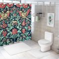 thumbnail image 7 of Sheronv Birds Flowers Silk Screen Chic Modern Bathroom Decor Shower Curtain 100% Polyester Washable with Hooks 60"x72, 7 of 7