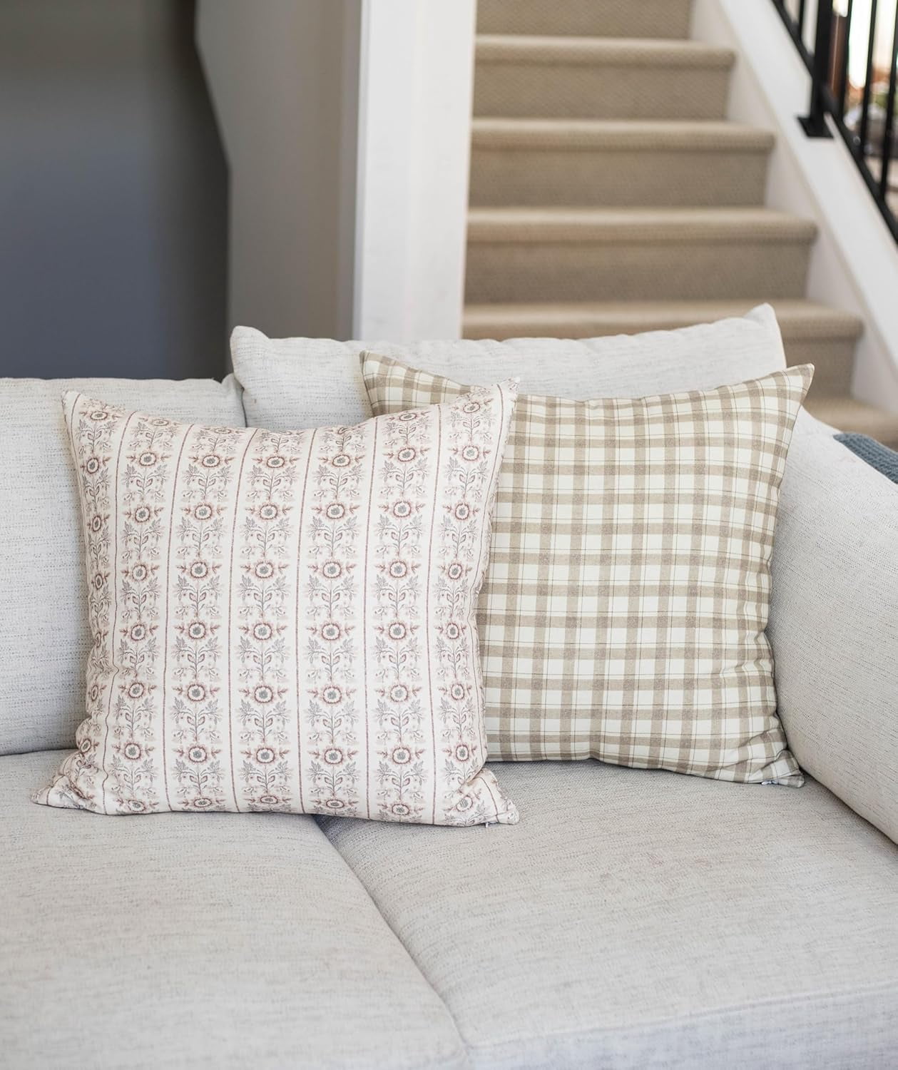 4 Pack Decorative Throw Pillow Covers - Modern Solid Cotton Cushion Cases for Sofa Bedroom Living Room