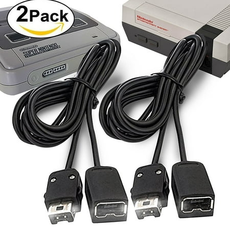 Ortz 10ft Extension Cable for [NES Classic Mini Edition] Controller, SNES, Cords Extender - Best Controller Extension Cable Cord for Nintendo Gaming System Black [Works with Wii U] (Pack of (Best Xbox Live Arcade Games)