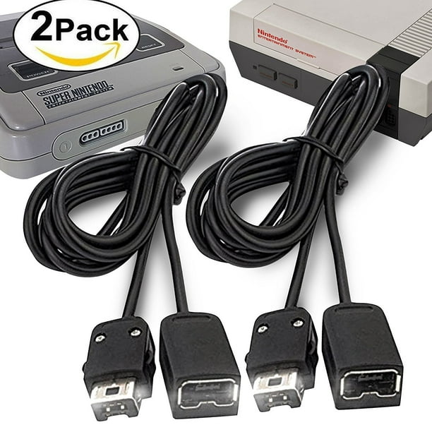 Ortz 10ft Extension Cable For Nes Classic Mini Edition Controller Snes Cords Extender Best Controller Extension Cable Cord For Nintendo Gaming System Black Works With Wii U Pack Of 2