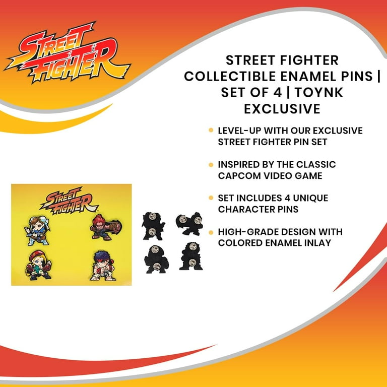 Street Fighter Collectible Enamel Pins | Set of 4 | Toynk