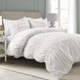 thumbnail image 1 of Lush Decor, Très Grand, Ensemble de Couette Blanche Darla 3 Pcs, 1 of 4