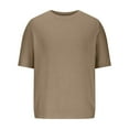 thumbnail image 3 of ZCFZJW Men's T Shirt Short Sleeve Crew Neck Athletic Workout T-Shirt Casual Summer Classic Basic Cotton Tee Shirts Tops Khaki XXXL, 3 of 5