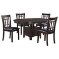 thumbnail image 2 of Coaster Lavon 5-Piece Oval Extension Leaf Dining Set, Espresso, 2 of 10